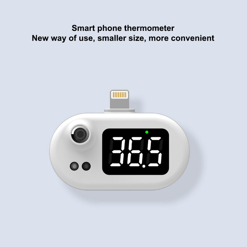 เครื่องวัดอุณหภูมิอัจฉริยะ USB หน้าจอ LED โทรศัพท์มือถือขนาดเล็กเครื่องวัดอุณหภูมิอินฟราเรดแบบ C/Android/แอปเปิ้ลปลั๊กวัดอุณหภูมิสมบัติ