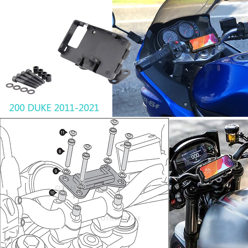 รถจักรยานยนต์ใหม่อุปกรณ์เสริมโทรศัพท์มือถือผู้ถือ GPS ขาตั้งขาตั้ง2020 2019 2018 2012 2013 200 Duke 2011-2021