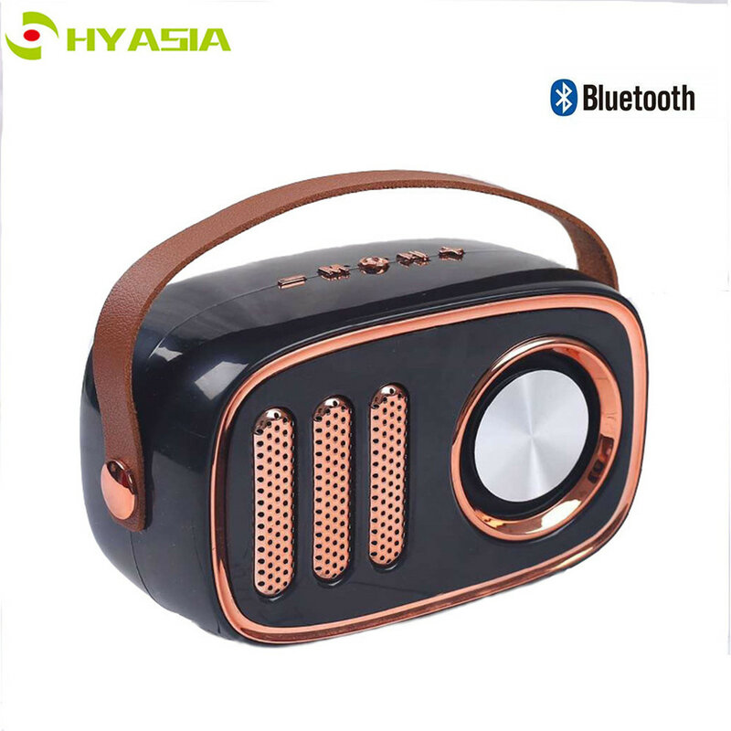 HYASIA-altavoz inalámbrico Retro con Bluetooth, reproductor de música portátil Vintage con Radio FM, sonido estéreo para exteriores, compatible con tarjeta TF y USB