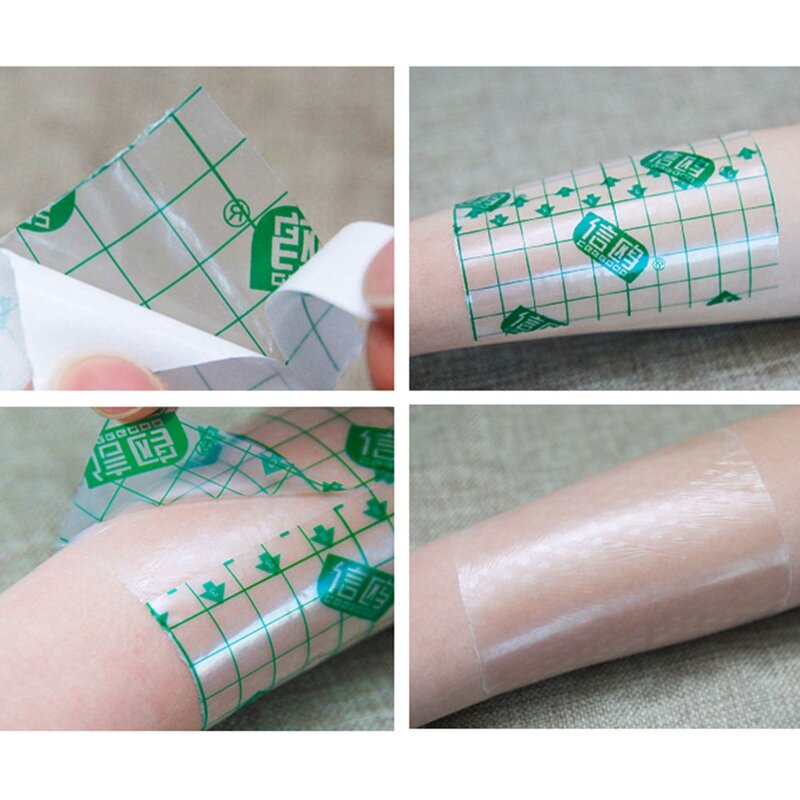 Rollo de cinta transparente para vendaje de heridas, yeso adhesivo impermeable, antialérgico, película de PU, cinta de fijación, 1 unidad