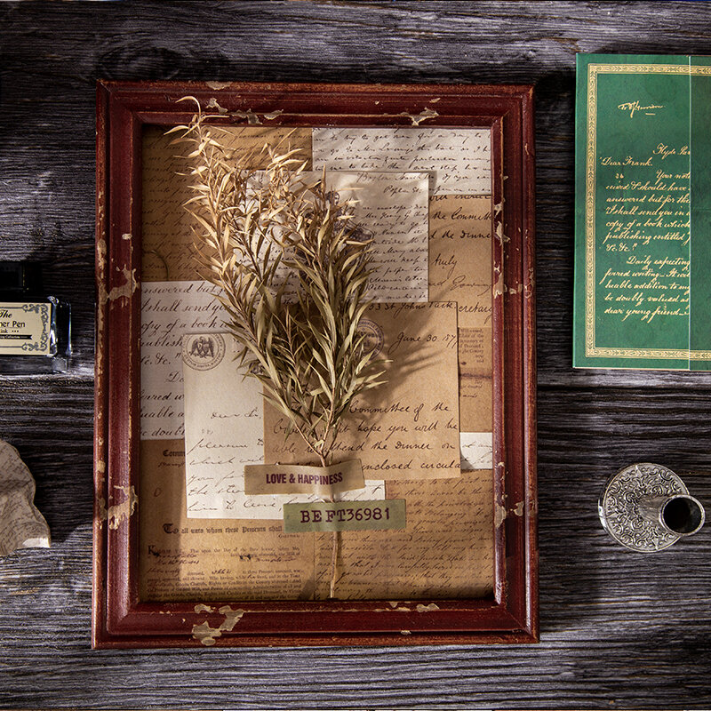 Yoofun 60 Lembar Kertas Bahan Koran Antik untuk Jurnal Harian Scrapbooking Dekorasi Latar Belakang Kertas Retro