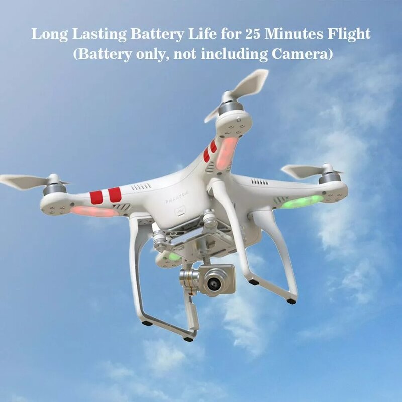 Drone ai polimeri di litio da 11.1V 6000mAh, batteria con luci a batteria, compatibile per Phantom 2, Phantom 2 Vision, Phantom 2 Vision + nuovo