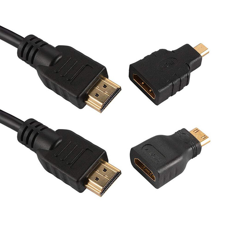 Adaptateur compatible Mini HDMI, connecteur Micro HDMI, câble 4K HD, adapté pour PS3, HDTV, DVD, XBOX, PC Pro, haute qualité, 1.5 mètres