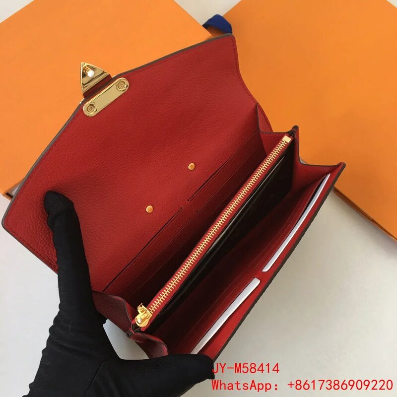 Women's  Wallets high quality Genuine Leather Hasp Wallets Stitching color Luxury designer Fashion wallet