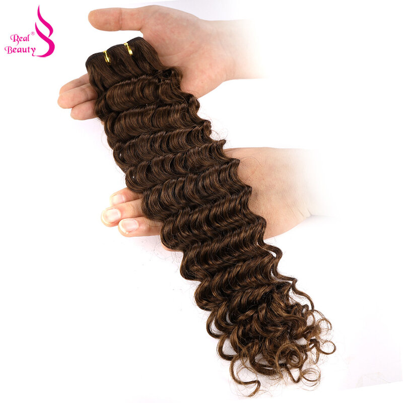 Real beleza onda profunda trama do cabelo pacote ombre remy tecer cabelo humano em extensões duplo trama cabelo pacote marrom, balayage cor