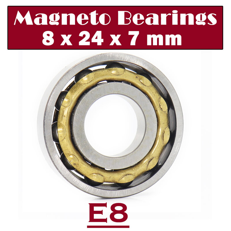 Roulement magnétique E8 8x24x7mm, 1 pièce, Contact angulaire, roulements à billes moteur permanents séparés, EN8 fv8