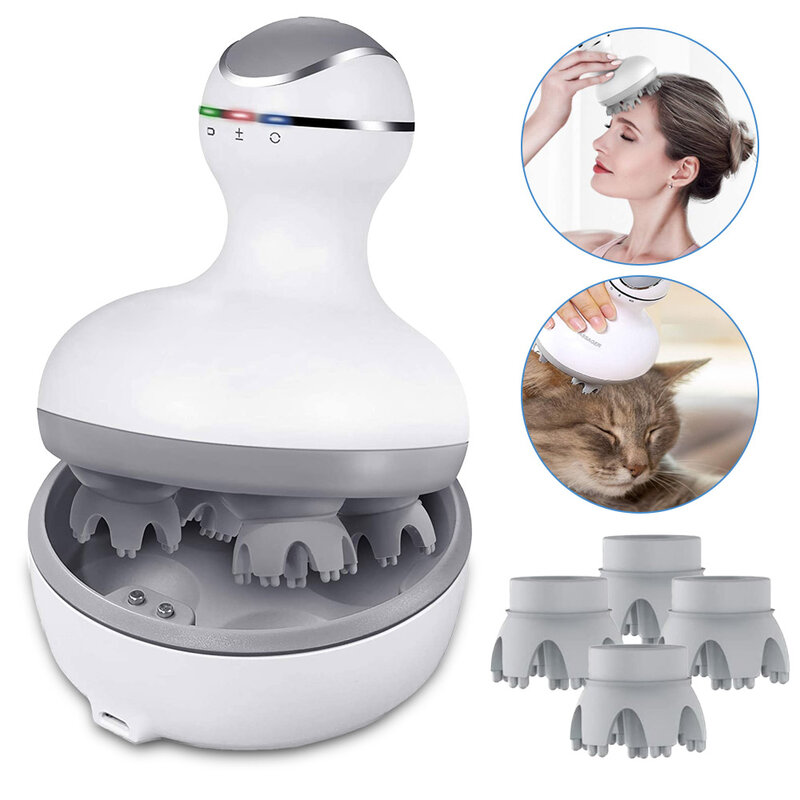 Syeosye Elektrische Kopf Massager Wireless Kopfhaut Massager Für Haar Wachstum Wasserdichte Tiefe Gewebe Kapillare Kneten Vibrierende