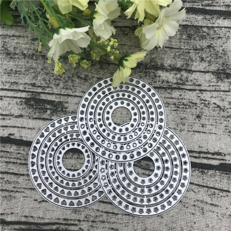 circles with heart-shaped sides set  Metal Cutting Dies For DIY Scrapbooking Album Embossing Paper Cards Decorative Crafts