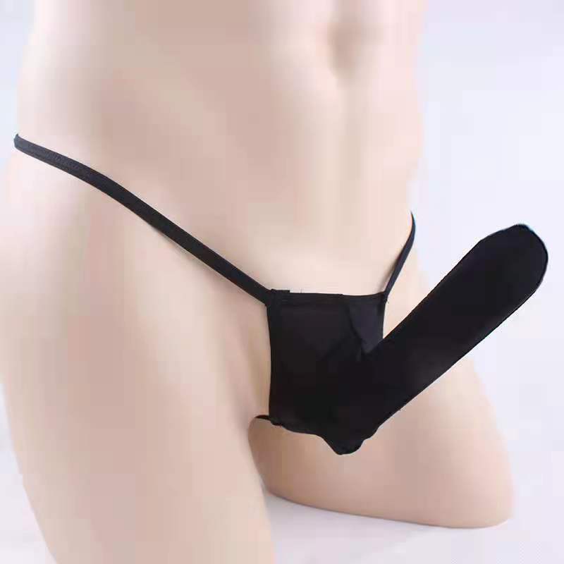 Sexy Mens Ice Silk See Through  sheath briefs  Underwear gay Pouch Thong G-strings Erotic  Underpanty