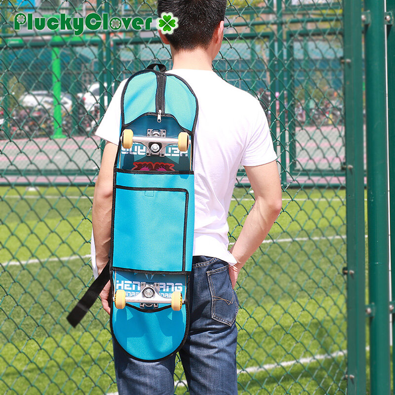 1pc torba na deskorolkę 82x25cm wodoodporna torba na jedno ramię z kieszenią na akcesoria i regulowany pasek Mini torba na deskę
