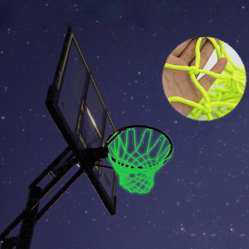 Artigos esportivos acessórios esportivos padrão brilho ao ar livre no escuro fluorescente basquete net luminosa basquete hoop