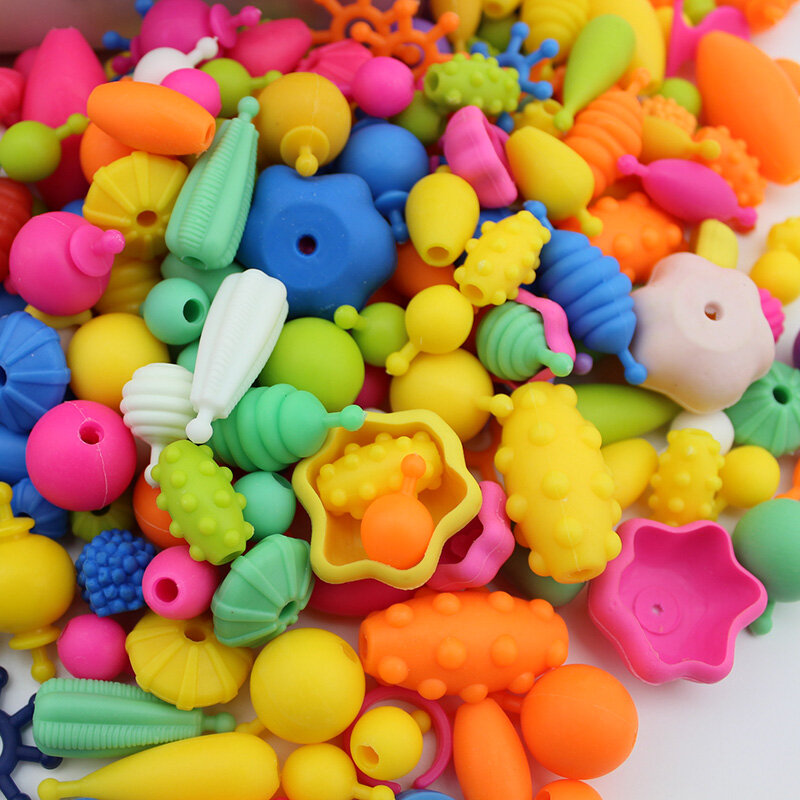 Pop-Arty Beads Snap-Together สำหรับเด็กเครื่องประดับชุดแฟชั่น DIY สร้อยคอและสร้อยข้อมือวันเกิดของเล่นของขวัญลูกปัดเด็ก