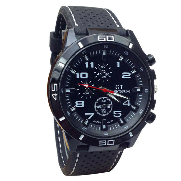 Quartz Sport Wristwatch para homens, Relógios masculinos, Luxury Business Silicone Band, Relógio de alta qualidade