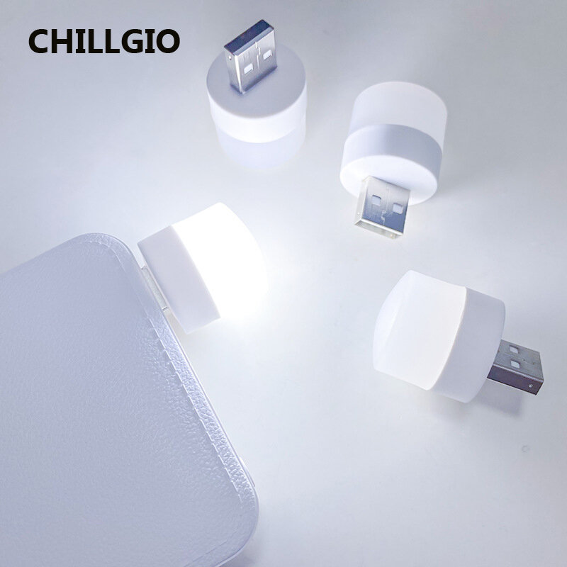 CHILLGIO-Mini luz nocturna USB, Protector ocular, ambiente, ahorro de energía, iluminación de emergencia, estudio, lámparas de lectura de cabecera portátiles Led