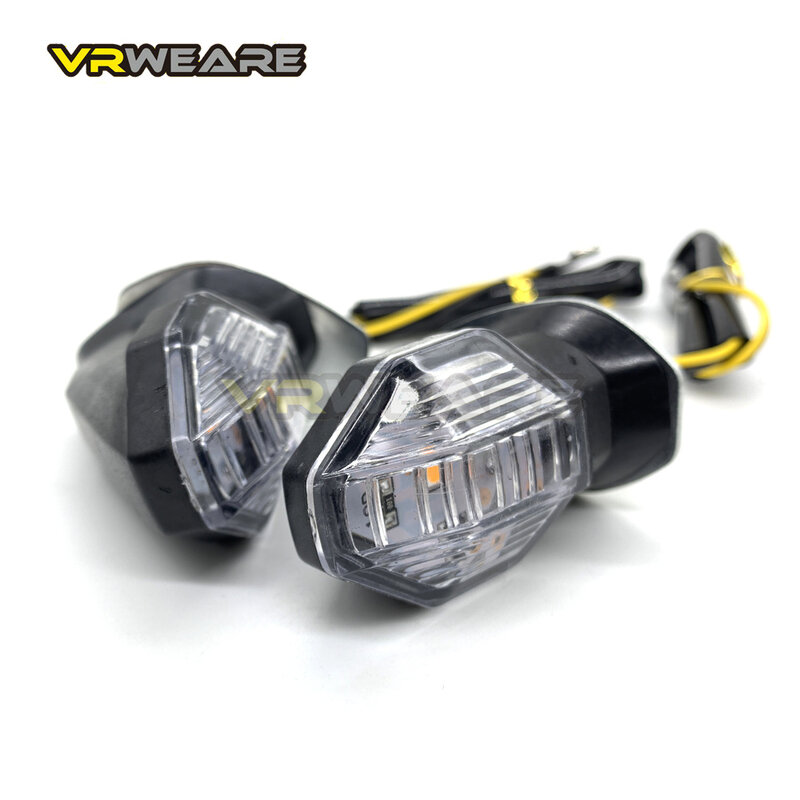 2 pezzi moto universale LED indicatori di direzione Mini indicatori lampeggiatori lampeggiatori accessori colore ambra