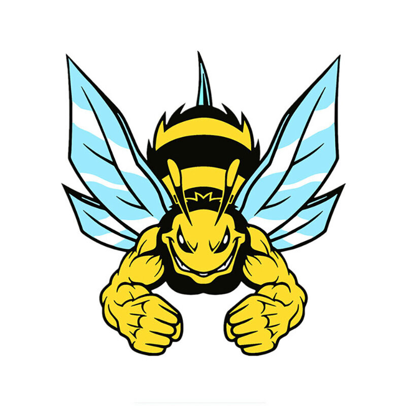 S50257# 13CM/15CM/17CM Personality PVC Decal Lovely Angry Cartoon Hornets  V1 Car Sticker on Motorcycle Laptop Decorative