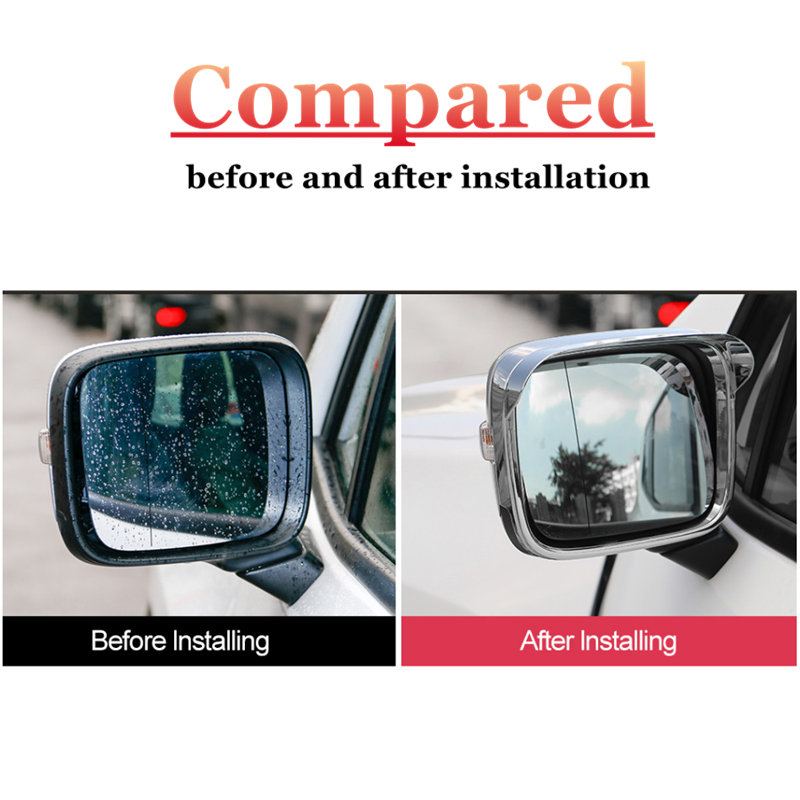 ABS Matte espelho retrovisor para Jeep Renegade, Block Rain e tampa do painel de sobrancelha, guarnição Car Styling acessórios, 2PCs, 2015, 2016, 2017