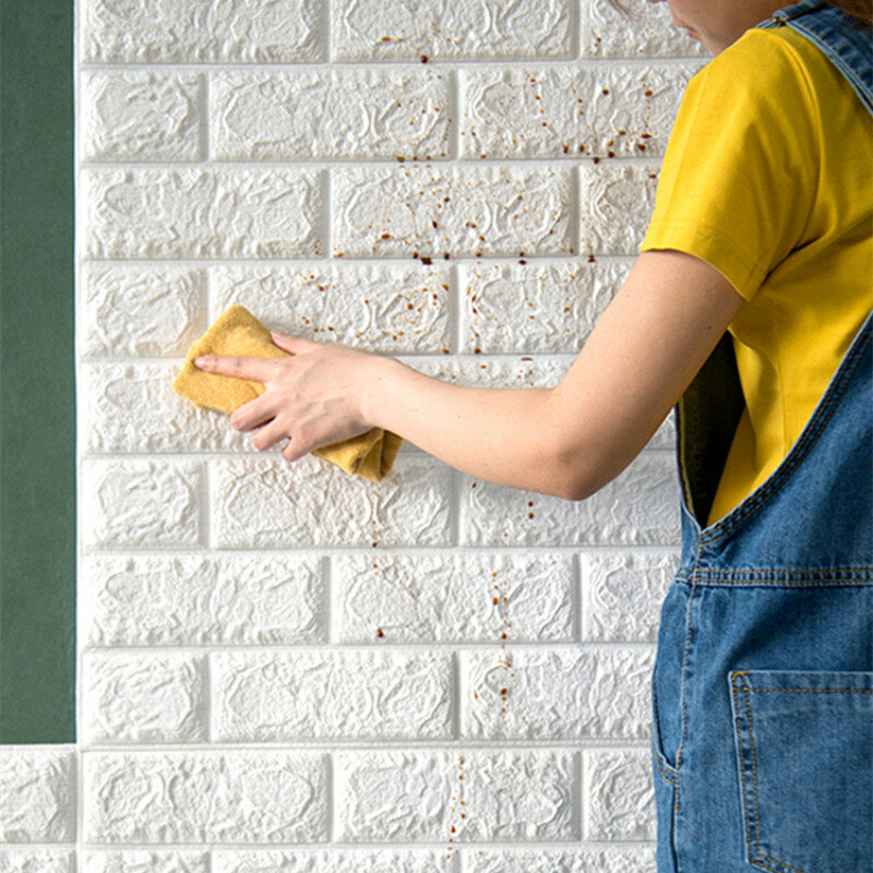 Adesivi murali 3D autoadesivi Foam Brick Room Decor fai da te 3D Wallpaper Wall Decor Living Wall Sticker per bambini forniture per camera da letto