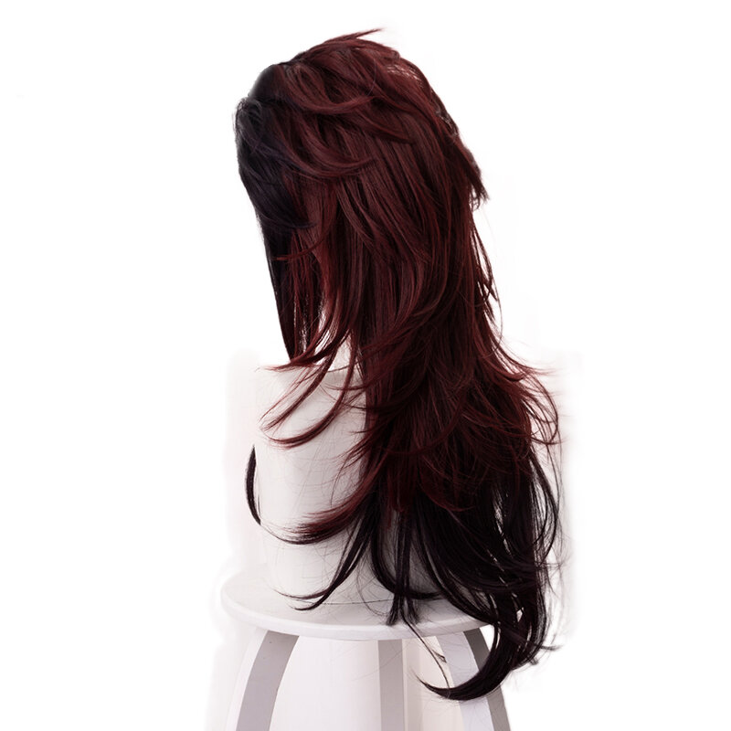 Парик для косплея женский длинный термостойкий, из синтетических волос с рисунком аниме Kimetsu no Yaiba Kamado Tanjirou