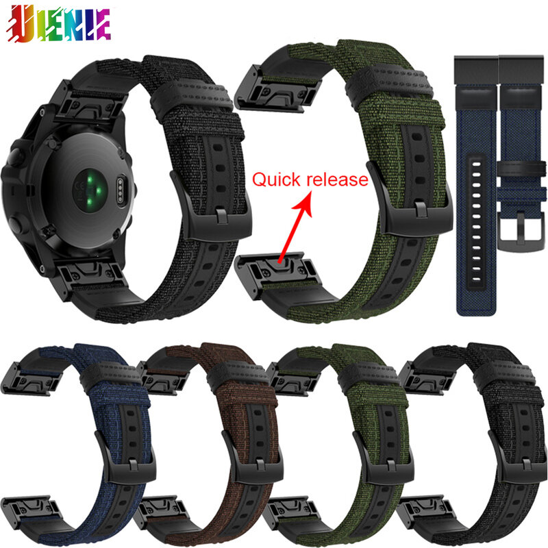 Bracelet de montre Sport, 26mm, pour Garmin Fenix 5X Plus/6X/3HR/5X // D2, en Nylon, pour montre connectée Garmin Fenix 5X