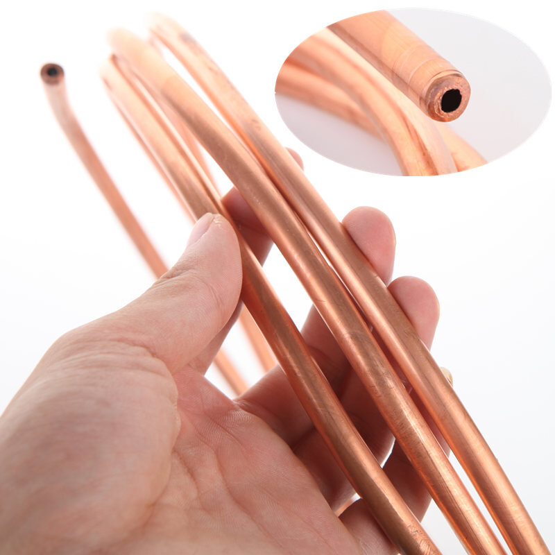 Copper Coil 2/3/4/6/8/10/12/16/19/22mm Copper Tube Air Conditioning Copper Tube 99.9% T2 Soft Copper Tube