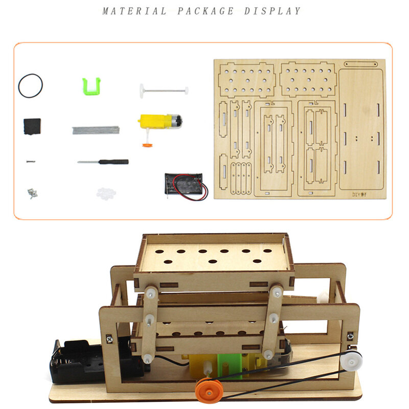 DIY elektryczny drewniany sito Model Student technologia dokonywanie wynalazków naukowy sprzęt laboratoryjny nauka zabawki edukacyjne