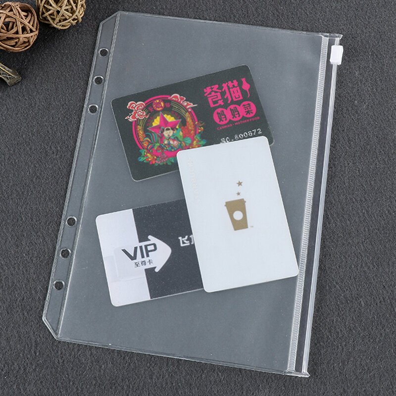 5PCS PVC Zipper Storage Bag Loose-Leaf Book information Bags A5 A6 A4 B5 DIY Loose-Leaf Inner Core Storage Book Accessories