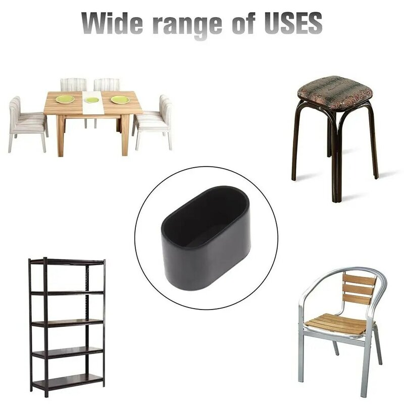 4 pçs forma oval móveis mesa cadeira perna tampas tampas protetores de piso almofadas de silicone antiderrapante móveis pé cobre novo