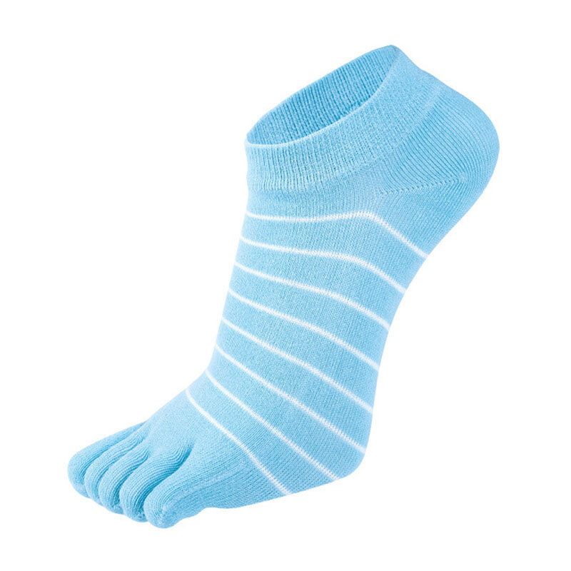 Новые хлопковые носки с пятью пальцами для женщин, полосатые цветные носки до щиколотки, носки с пальцами, новинка, брендовые горячие продажи