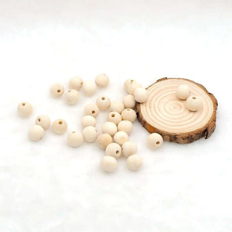 Chenkai-Cuentas de mordedor de madera sin terminar, cuentas de dentición respetuosas con el medio ambiente de Color Natural para fabricación de joyas DIY hechas a mano, 100 Uds.