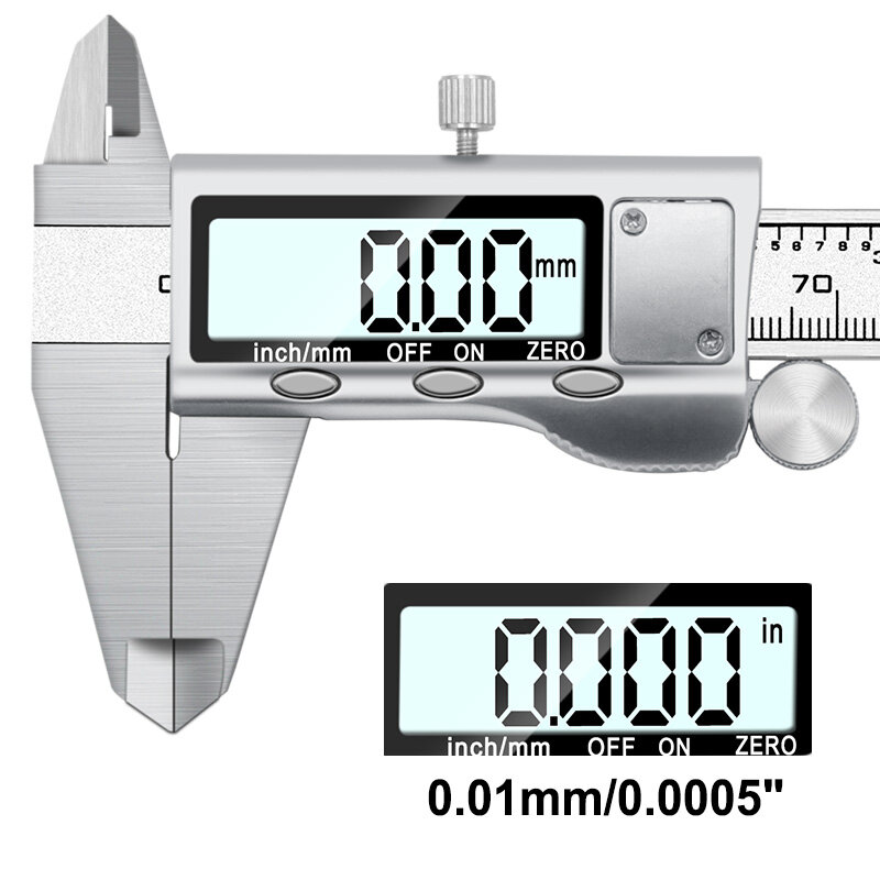 Micrometro per calibro a corsoio con calibro a corsoio digitale con custodia in metallo 0-150mm/6"
