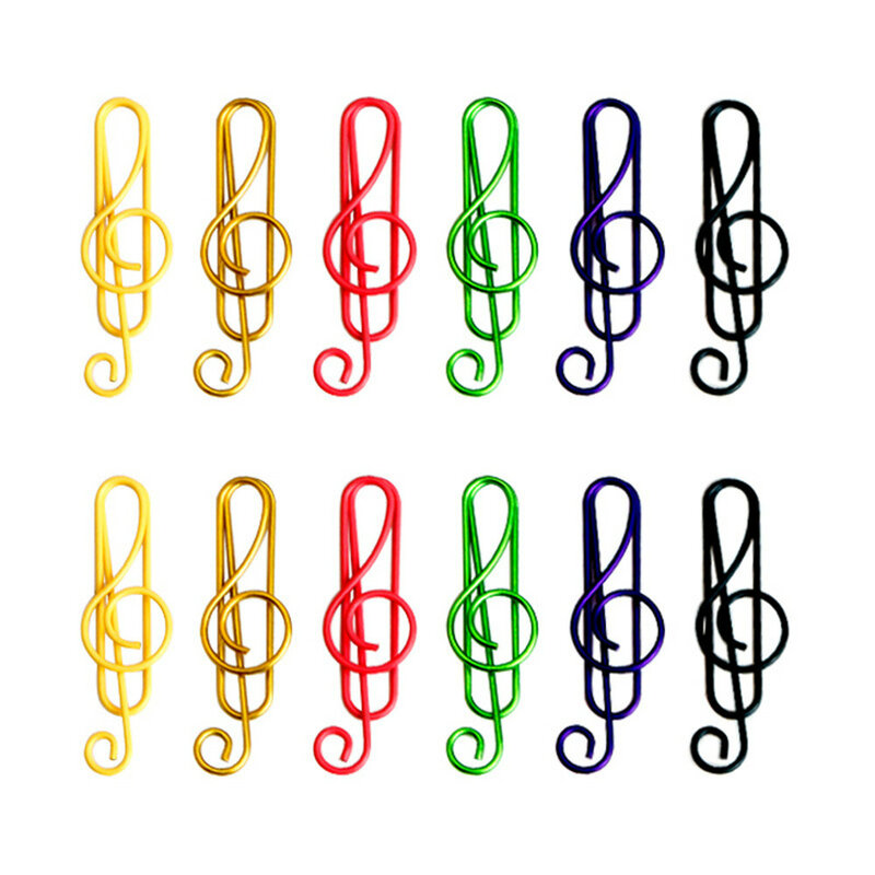 50/60pcs Paper Clips Durable Rustproof, Music Shape Paper Clips for Bookmark Office School Document Organizing Notebook Agenda