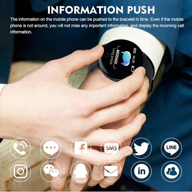 Reloj inteligente Abay 2019 para hombre, podómetro deportivo, rastreador de Fitness, Monitor de ritmo cardíaco, reloj para mujer, para iphone, Android, IOS
