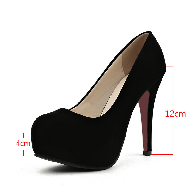 Zapatos de tacón alto para mujer, calzado de trabajo, punta baja, redondo, boda, pie gordo, plataforma de aguja, 2023