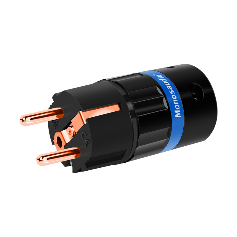 Monosaudio E104/F104 czysta miedź wersja ue wtyczka zasilania europejski męski złącze Schuko kabel zasilający Jack + IEC wtyk żeński