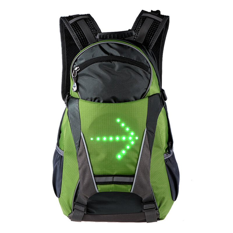 Велосипедный рюкзак 18 л, светоотражающая сумка со светодиодным указателем поворота, для безопасности на открытом воздухе, ночной езды, бега, кемпинга
