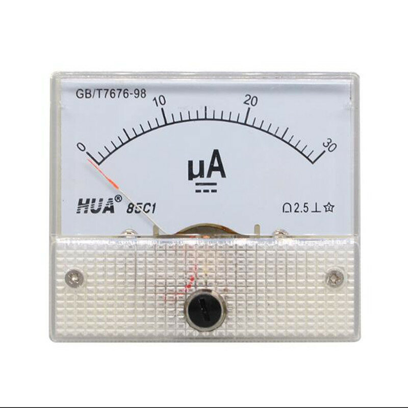 Puntero DC micro amperímetro DC 0-100uA 50uA 200uA 500uA Panel analógico AMP medidor de corriente amperímetro calibre amperetímetro 85C1