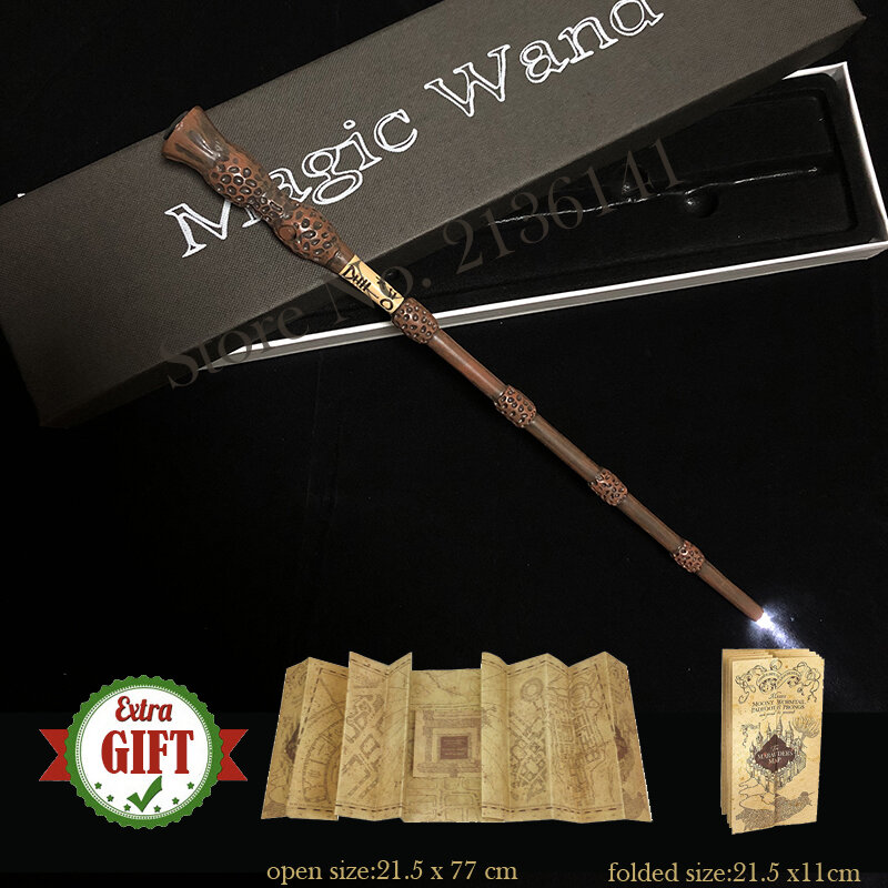 22 Kinds Light Harris Magic Wands Malfoy Hermione Dumbledore Magic Wand with Gift Box Packing 1 Marauder's Map Gift