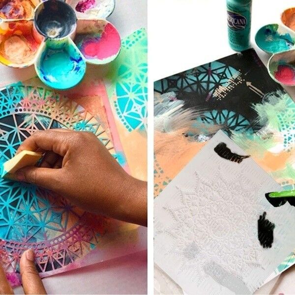 Mandala Stencil para Pintura Xilogravura, Artesanato DIY, Scrapbook, Wall Art Stamping Decoração, Álbum Cartão de papel gravado, 30x30 cm