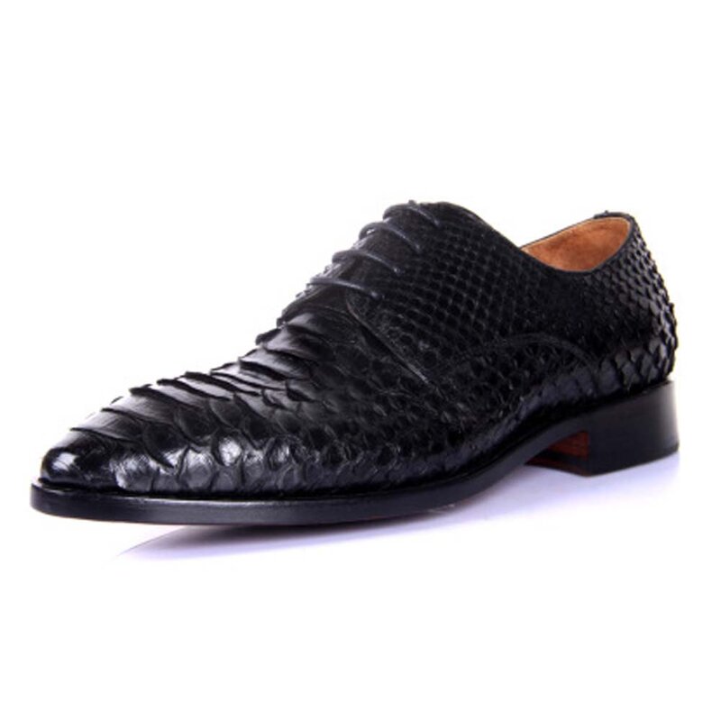 Мужские деловые туфли hubu из натуральной кожи питона, Модные индивидуальные мужские деловые туфли из змеиной кожи на заказ, подарок