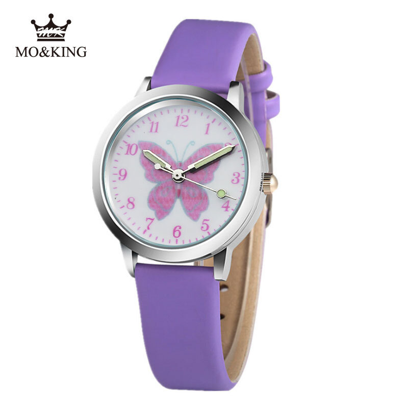New Arrival Watches for Kids Girls Pink Butterfly Cartoon Quartz Watch Baby Birthday Gift Watches Kid Watch Children