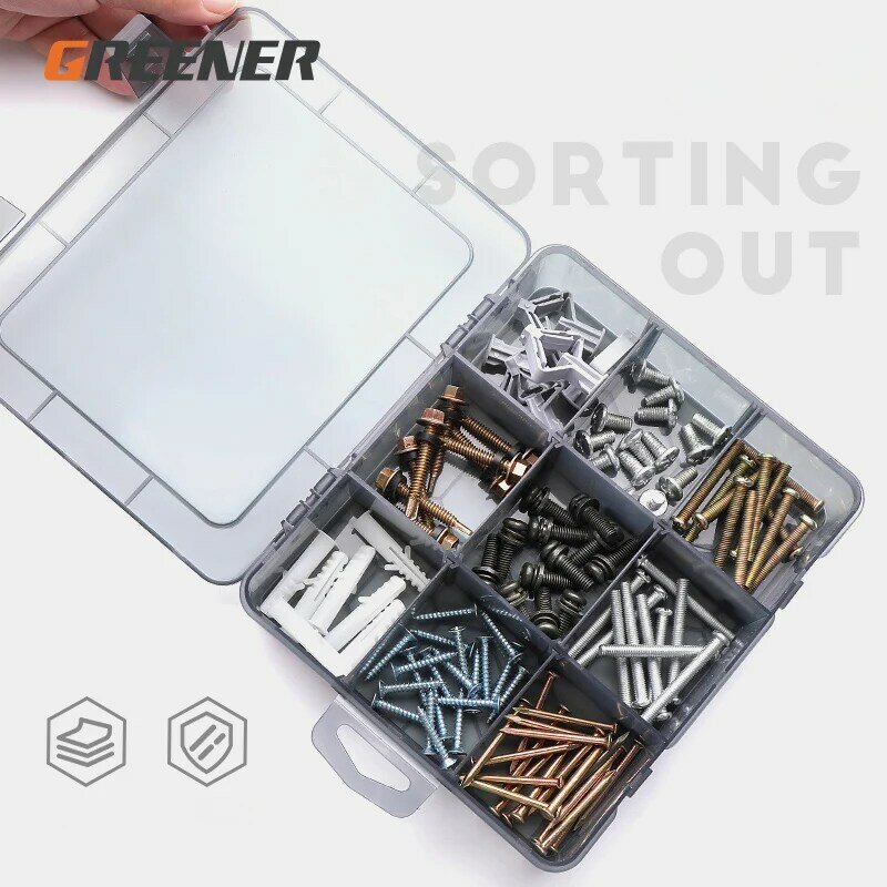 Plastic Storage Boxes Slots Adjustable Packaging Transparent Tool Case Screw Craft Organizer Box Jewelry Accessories