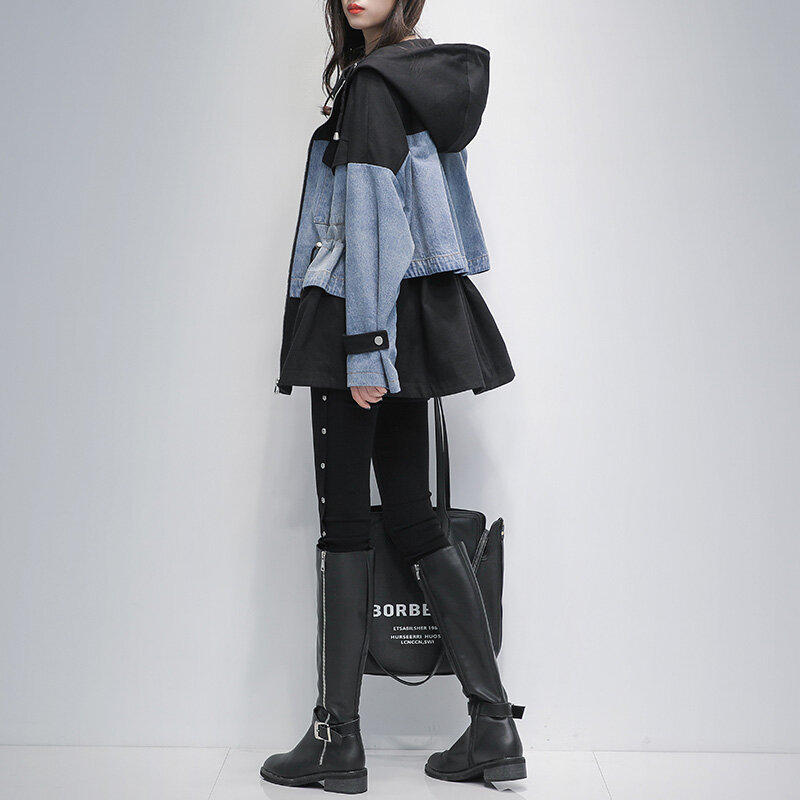 Джинсовая куртка Женская средней длины, свободный жакет из денима в Корейском стиле, со строчкой, в новом стиле, весна-осень 2022