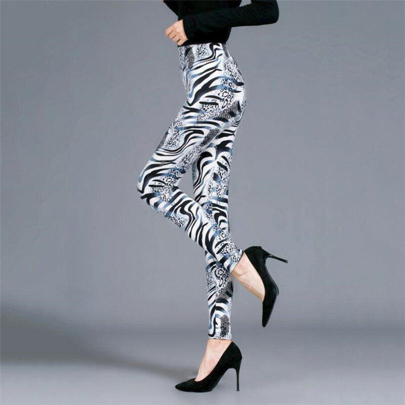 INDJXND ลดกระหน่ำของผู้หญิง Legging Gradient การพิมพ์ Leggins Slim ความยืดหยุ่นสูง Legins เลกกิ้งฟิตเนสหญิงเสือดาวพิมพ์กางเกง