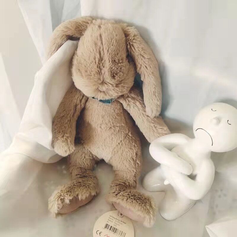 Easter Floppy Ears Stuffed Soft Bunny With Scarf Big Plush Animal Rabbit Dolls Kawaii Stuff Rabbit Baby Toys For Children Gifts