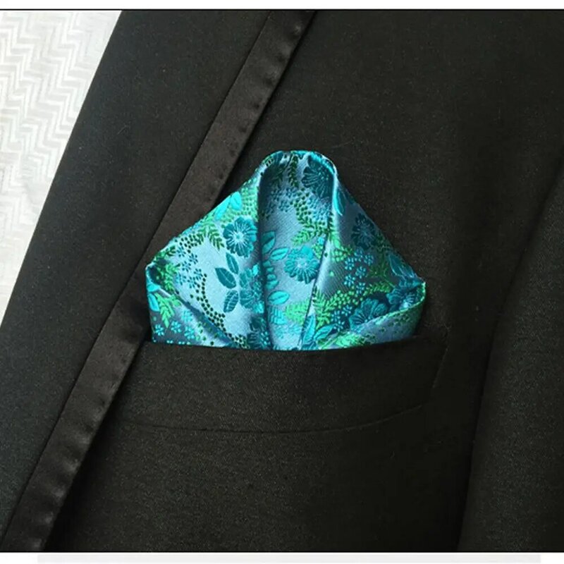 Роскошный мужской носовой платок с цветочным принтом, женский квадратный Карманный деловой платок для свадебной вечеринки, размер 25*25 см