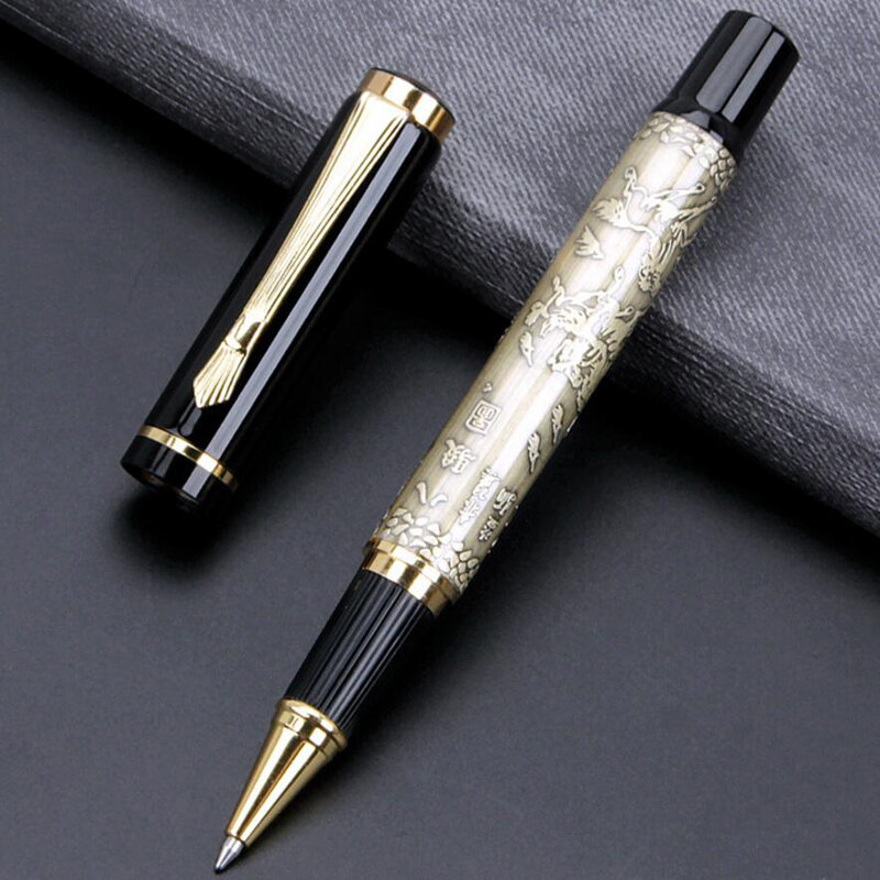 Bolígrafo de Metal de alta calidad para hombre de negocios, bolígrafo ejecutivo de oficina, grabado de latón, escritura, compre 2, enviar regalo