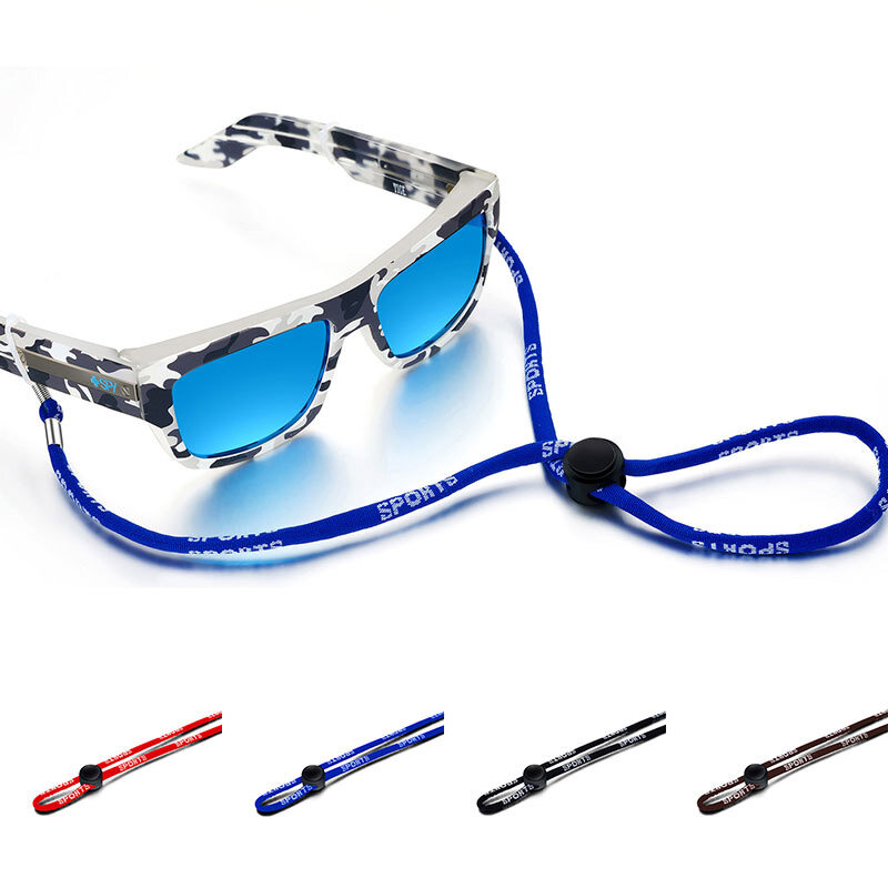 Nowe antypoślizgowe okulary liny Unisex na zewnątrz okulary sportowe przewód kobiety mężczyźni okulary okulary przewód elastyczny poliester smycz na szyje
