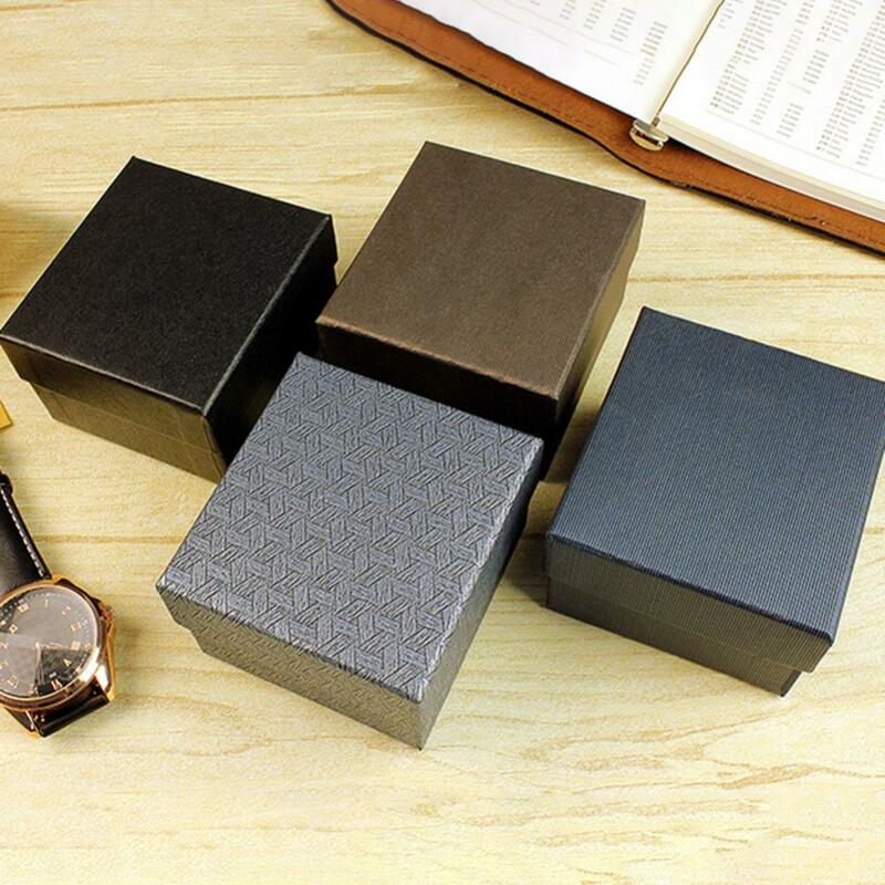 1 قطعة مربع مجوهرات المنظم صندوق ل حلق قلادة ساعة مجوهرات عرض حامل هدية حامل الصندوق صندوق تخزين أسود كبير