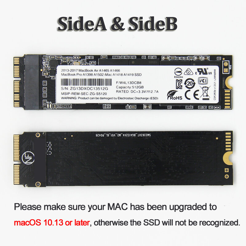 Mới 128GB 256GB 512GB 1TB SSD PCIE NVMe SSD Ổ Macbook Pro A1502 A1398 Macbook không Khí A1465 A1466 iMac A1418 A1419 Ổ